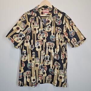 RJC Men's Ukulele‎ Hawaiian Tropical Luau Casual Vacation Button-down Size XL